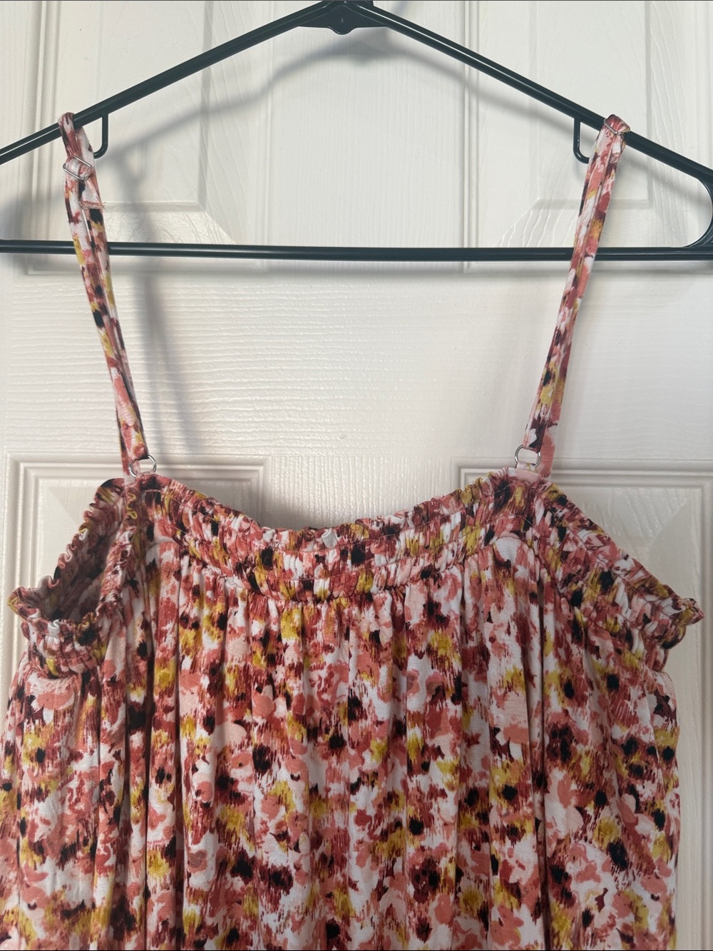 Soma WKND Coral/Pink Floral Dress Built In Bra w/Adjustable Straps size Medium - Picture 5 of 7
